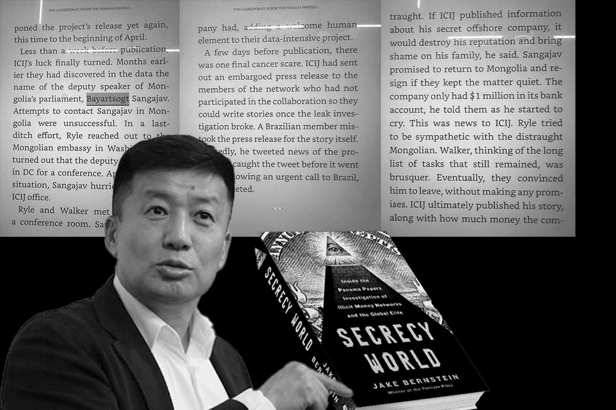 Сангажавын Баярцогт-“Нууцын ертөнц: Панамын баримтын мөрдөн шалгалт ба хууль бус мөнгөний сүлжээ, Дэлхийн Элитүүд”